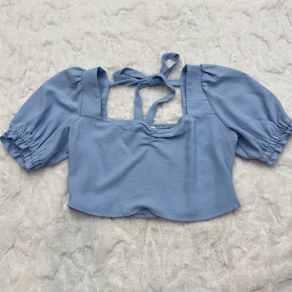 And Now This Summer Crop Tank With Puffed Sleeves Size Medium
